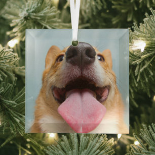 Niedliche Kleintiere Corgi Tongue Ornament Aus Glas