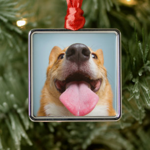 Niedliche Kleintiere   Corgi Tongue Ornament Aus Metall