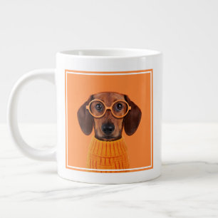 Niedliche Kleintiere Dackel Orange Sweater Jumbo-Tasse