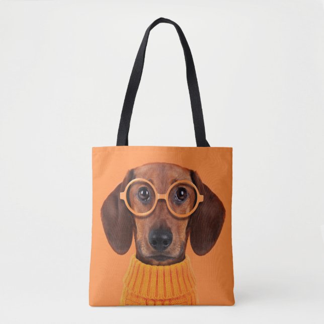 Niedliche Kleintiere | Dackel Orange Sweater Tasche (Vorderseite)