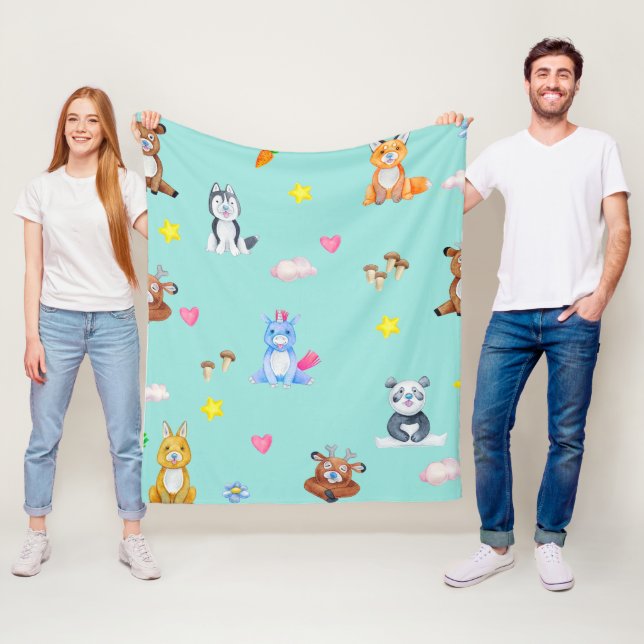 Niedliche Kleintiere, die Kinderzimmer verpökeln Fleecedecke (Beispiel)