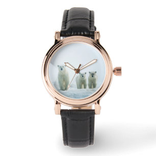 Niedliche Kleintiere Drei junge Polarbären Armbanduhr