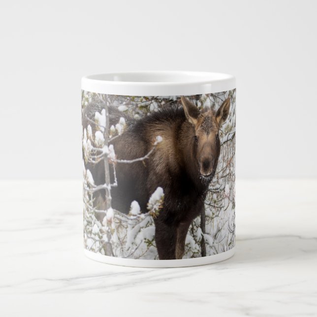 Niedliche Kleintiere | Elchkalb Jumbo-Tasse (Vorderseite)