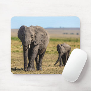Niedliche Kleintiere Elephant Mother & Baby Mousepad