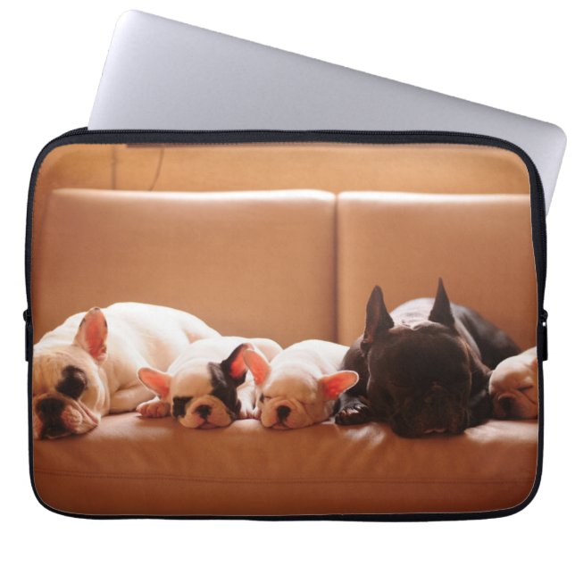 Niedliche Kleintiere | Französische Bulldog-Famili Laptopschutzhülle (Vorderseite)