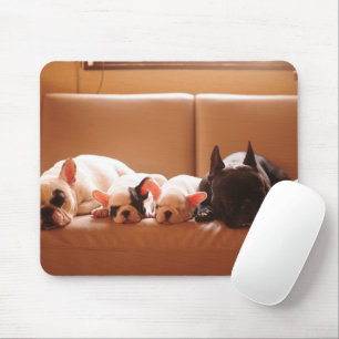 Niedliche Kleintiere   Französische Bulldog-Famili Mousepad