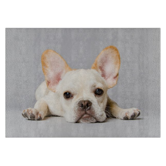 Niedliche Kleintiere | Französischer Bulldog flieg Schneidebrett (Vorderseite)