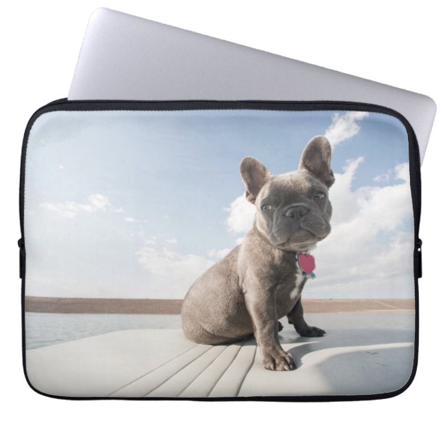 Niedliche Kleintiere | Französisches Bulldog-Boot Laptopschutzhülle (Vorderseite)