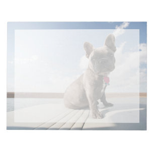 Niedliche Kleintiere Französisches Bulldog-Boot Notizblock