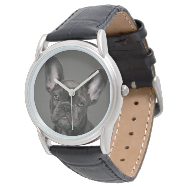 Niedliche Kleintiere | French Bulldog Armbanduhr (Schrägansicht)