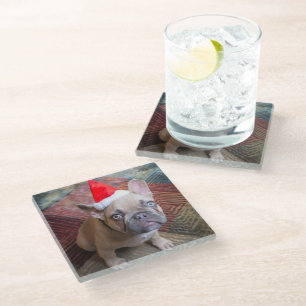 Niedliche Kleintiere French Bulldog Christmas Glasuntersetzer