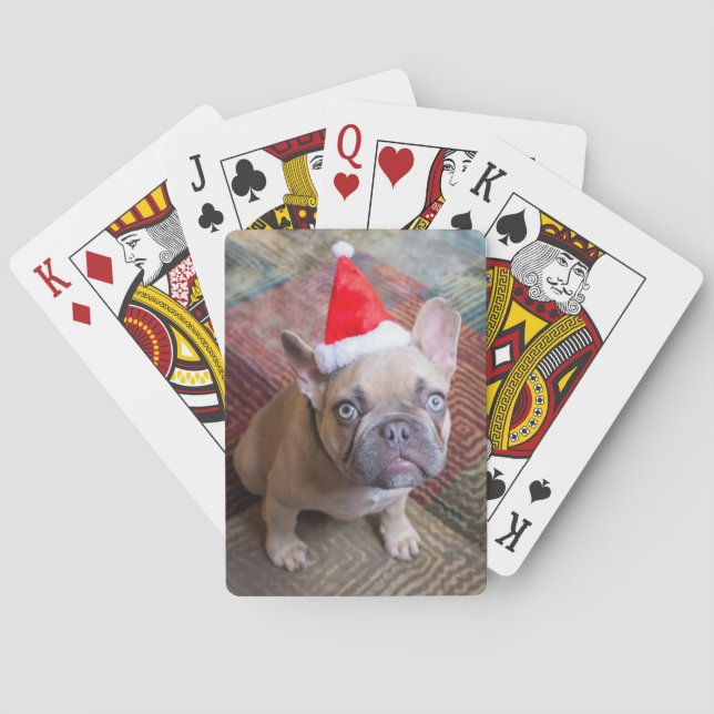 Niedliche Kleintiere | French Bulldog Christmas Spielkarten (Rückseite)