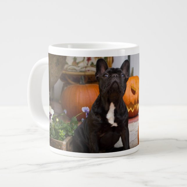 Niedliche Kleintiere | French Bulldog Halloween Jumbo-Tasse (Vorderseite Links)