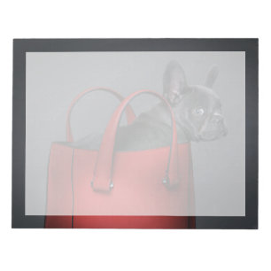 Niedliche Kleintiere French Bulldog Red Hand Bag Notizblock