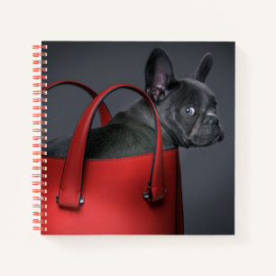 Niedliche Kleintiere   French Bulldog Red Hand Bag Notizbuch