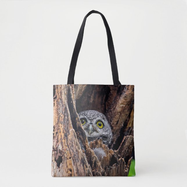 Niedliche Kleintiere | Gepunktete Owlet Tasche (Vorderseite)