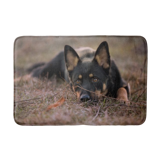 Niedliche Kleintiere | German Shepherd Puppy Badematte (Vorderseite)