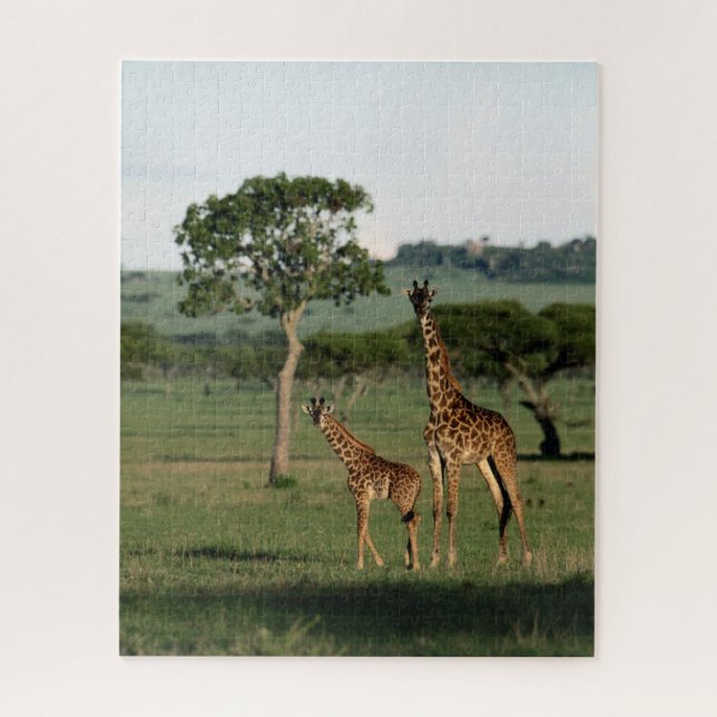 Niedliche Kleintiere | Giraffe Calf & Mama (Vertikal)