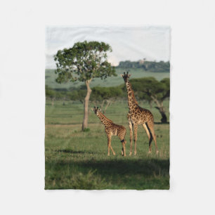 Niedliche Kleintiere Giraffe Calf & Mama Fleecedecke