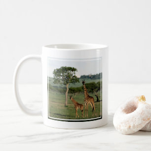Niedliche Kleintiere Giraffe Calf & Mama Kaffeetasse