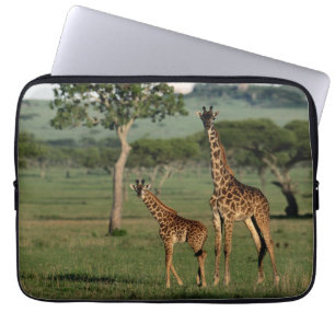 Niedliche Kleintiere Giraffe Calf & Mama Laptopschutzhülle