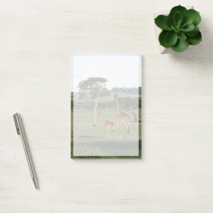 Niedliche Kleintiere   Giraffe Calf & Mama Post-it Klebezettel