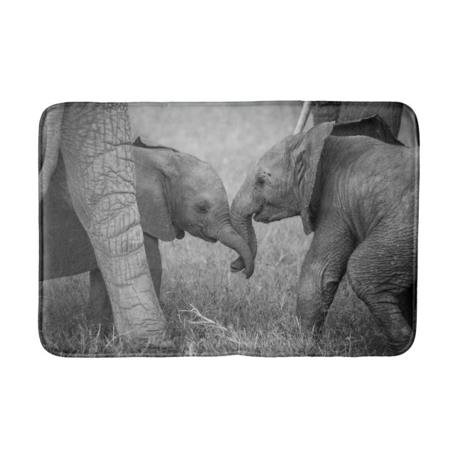 Niedliche Kleintiere | Gruß von Baby Elephants Badematte (Vorderseite)