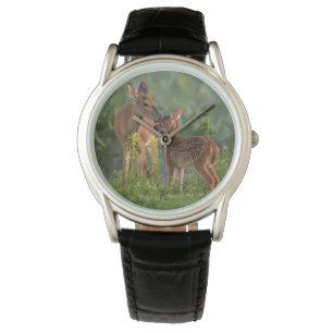 Niedliche Kleintiere   Hirsch und Baby Armbanduhr