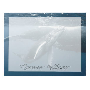 Niedliche Kleintiere   Humpback Whale Calf Notizblock