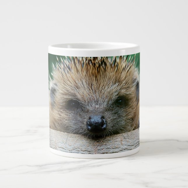 Niedliche Kleintiere | Igel Lächeln Jumbo-Tasse (Vorderseite)
