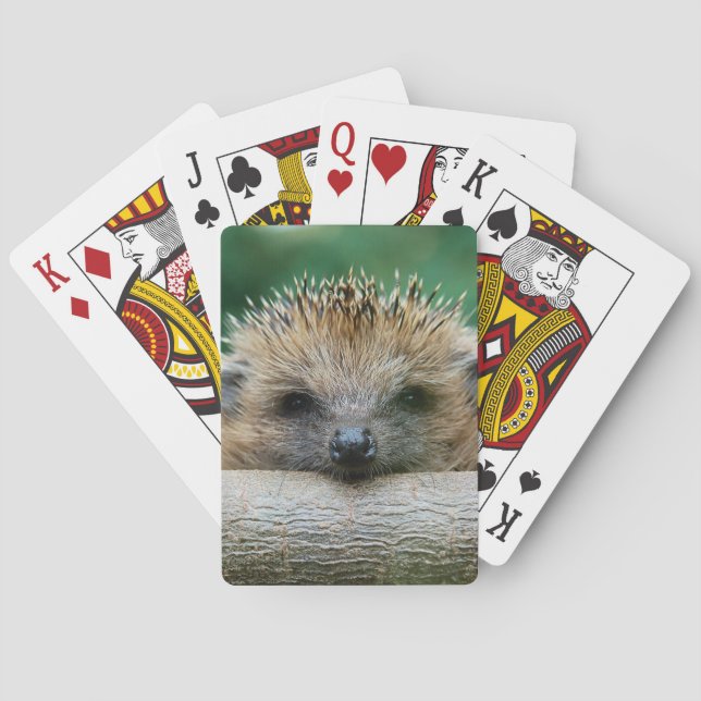 Niedliche Kleintiere | Igel Lächeln Spielkarten (Rückseite)