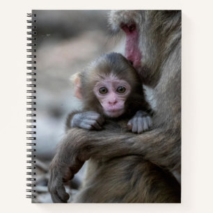Niedliche Kleintiere Japanischer Affe & Baby Notizbuch