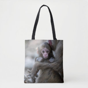 Niedliche Kleintiere Japanischer Affe & Baby Tasche