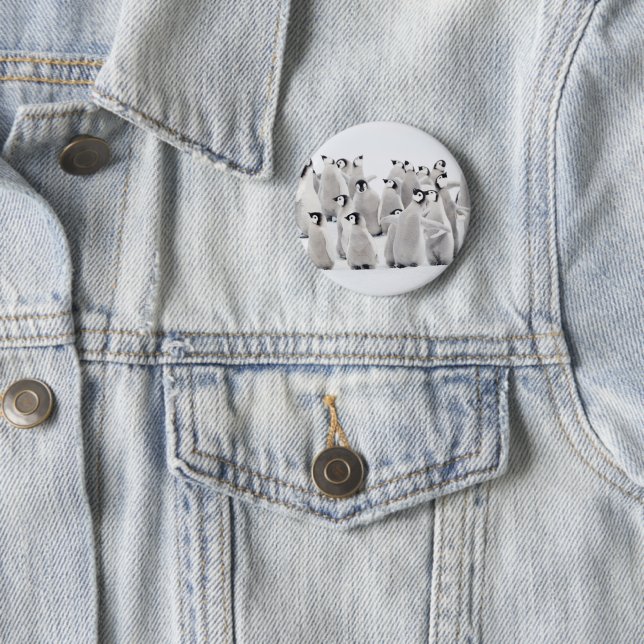 Niedliche Kleintiere | Kaiser Penguin Chicks Button (Beispiel)