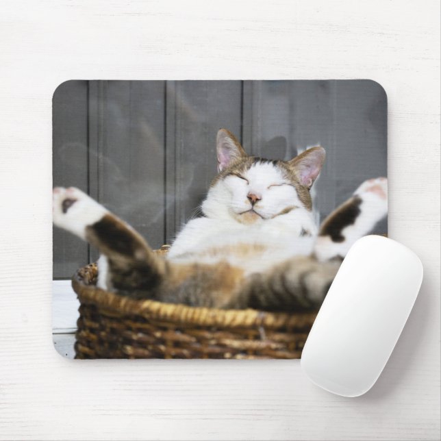 Niedliche Kleintiere | Katze im Bett Mousepad (Mit Mouse)