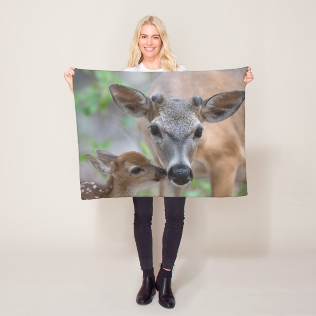 Niedliche Kleintiere | Key Deer Stag & Fawn Fleecedecke (Beispiel)