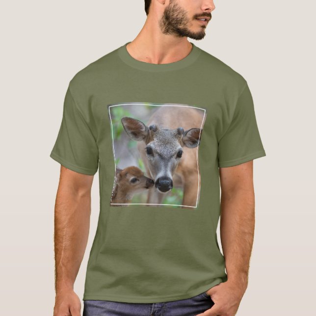 Niedliche Kleintiere | Key Deer Stag & Fawn T-Shirt (Vorderseite)