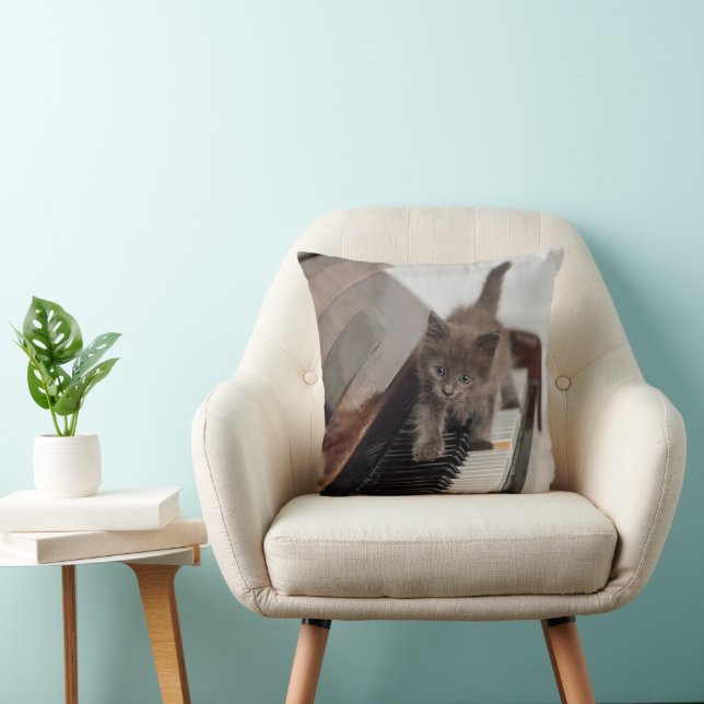 Niedliche Kleintiere | Kitten auf Piano Kissen (Stuhl )