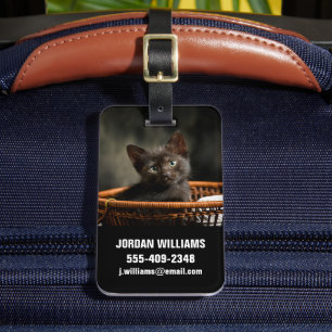 Niedliche Kleintiere   Kitten in Basket Gepäckanhänger