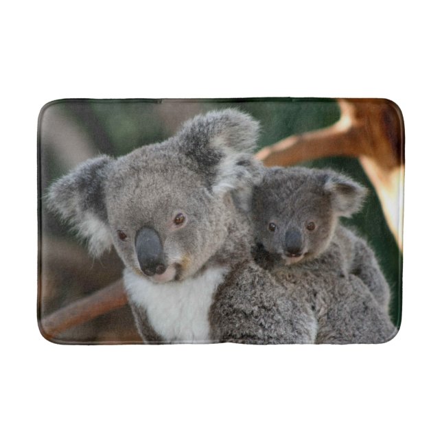 Niedliche Kleintiere | Koala und Joey Badematte (Vorderseite)