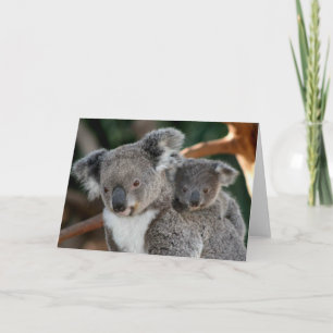 Niedliche Kleintiere Koala und Joey Karte