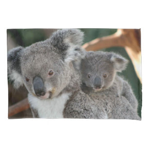 Niedliche Kleintiere   Koala und Joey Kissenbezug