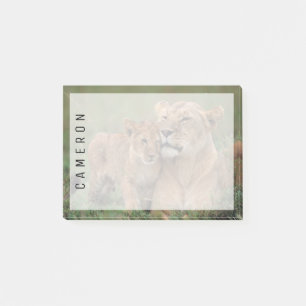 Niedliche Kleintiere Lion Cub & Mother Post-it Klebezettel