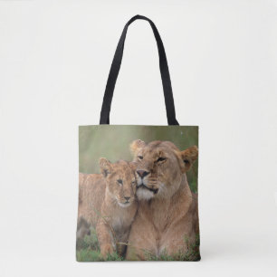 Niedliche Kleintiere Lion Cub & Mother Tasche