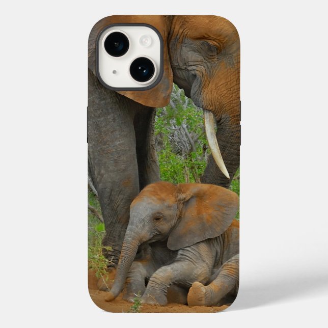 Niedliche Kleintiere | Mama Elephant & Baby Case-Mate iPhone 14 Hülle (Rückseite)