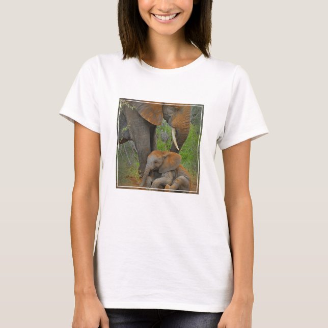 Niedliche Kleintiere | Mama Elephant & Baby T-Shirt (Vorderseite)