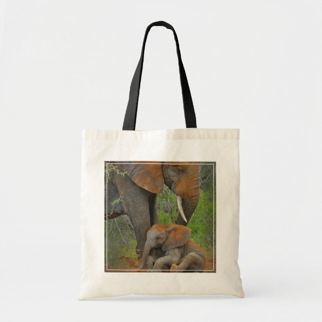 Niedliche Kleintiere | Mama Elephant & Baby Tragetasche (Vorne)