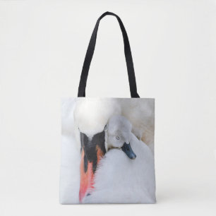 Niedliche Kleintiere Mutter und Baby Mute Swan Tasche