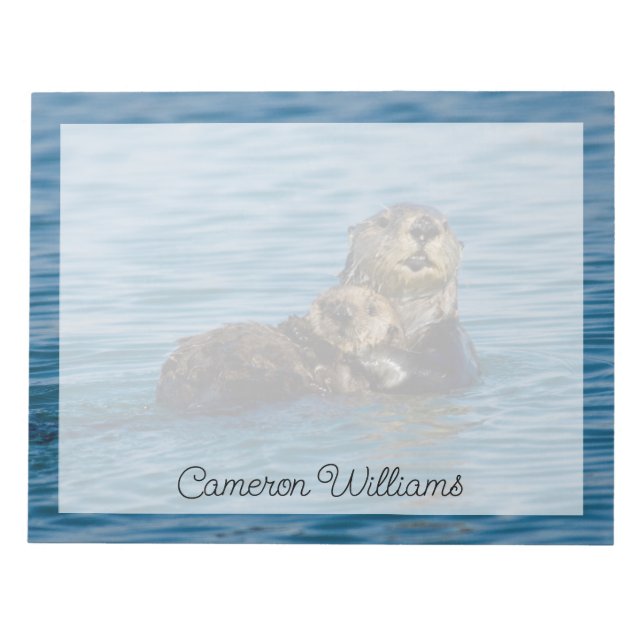 Niedliche Kleintiere | Mutter und Baby Sea Otter Notizblock (Vorderseite)