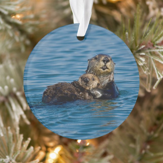 Niedliche Kleintiere | Mutter und Baby Sea Otter Ornament (Baum)
